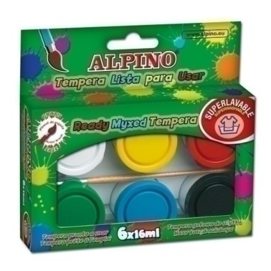 DM020918/DM010918-TEMPERA ALPINO  16 ml ESTUCHE 6 + pincel precio por 1 unidades