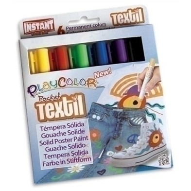 10501-TEMPERA PLAYCOLOR POCKET TEXTIL C/6 precio por 1 unidades
