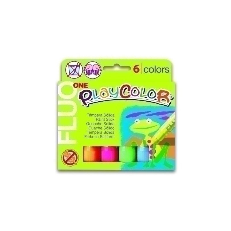 10431-TEMPERA PLAYCOLOR FLUO ONE C/6 precio por 1 unidades