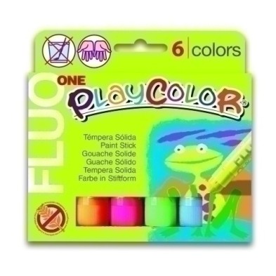 10431-TEMPERA PLAYCOLOR FLUO ONE C/6 precio por 1 unidades