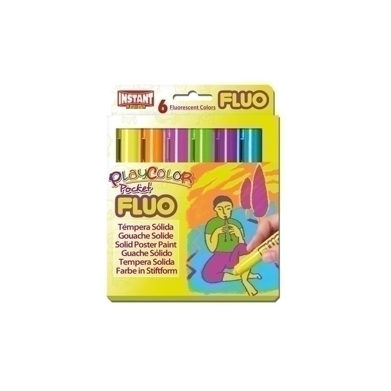 10421-TEMPERA PLAYCOLOR FLUO POCKET C/6 precio por 1 unidades