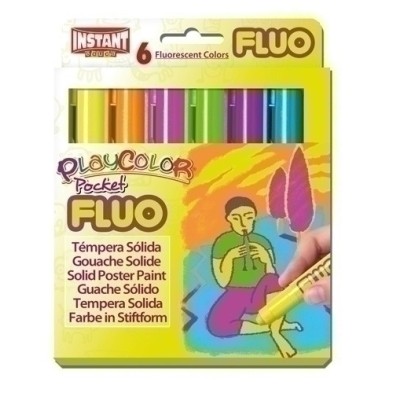 10421-TEMPERA PLAYCOLOR FLUO POCKET C/6 precio por 1 unidades