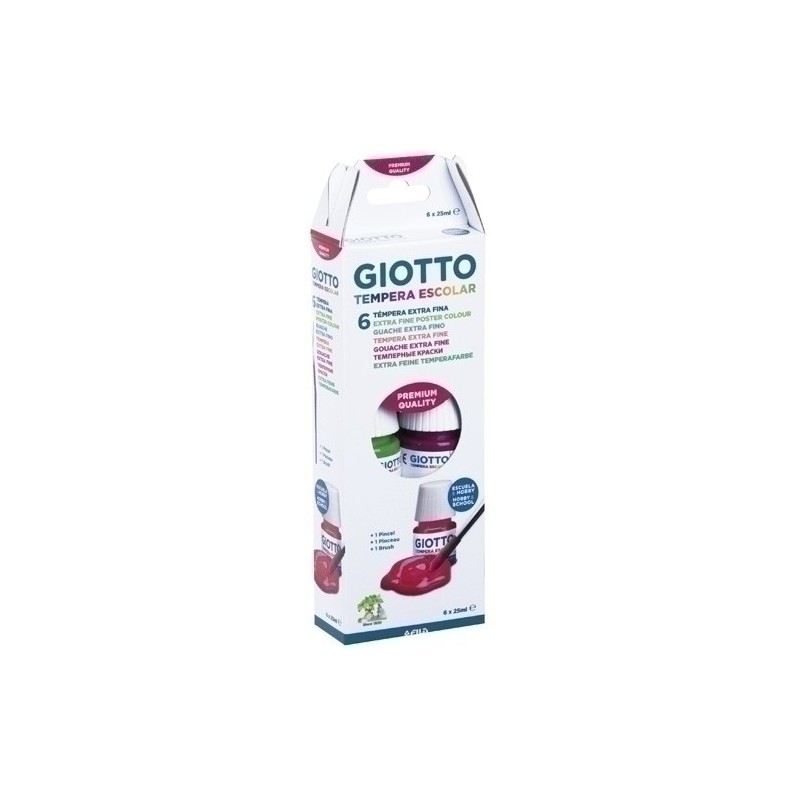 F356600-TEMPERA GIOTTO 25 ml ESTUCHE 6 precio por 1 unidades