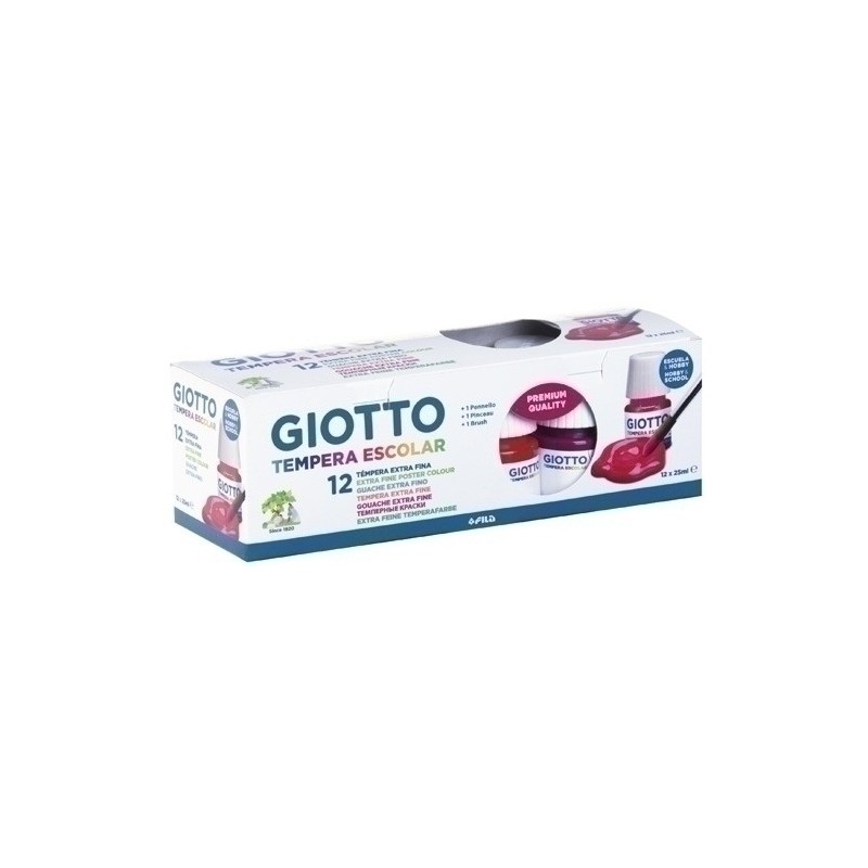 F356700-TEMPERA GIOTTO 25 ml ESTUCHE 12 precio por 1 unidades