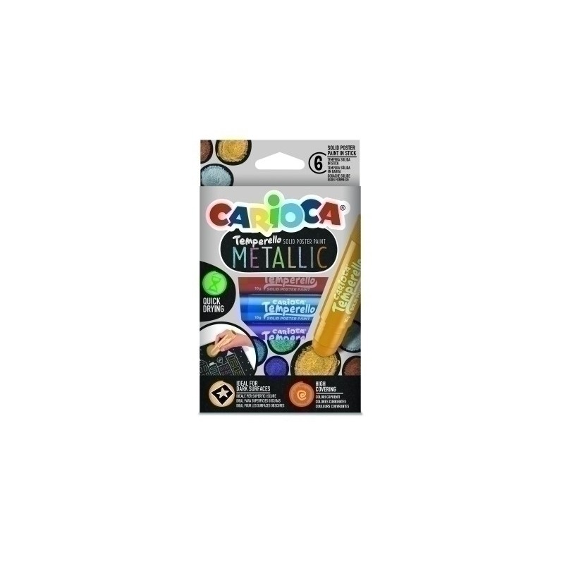 42674-TEMPERA CARIOCA TEMPERELLO METALLIC C/6 precio por 1 unidades