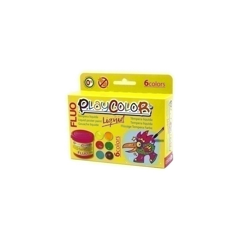 20111-TEMPERA PLAYCOLOR 40ml FLUO ESTUCHE 6 precio por 1 unidades