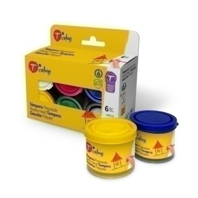 51116-TEMPERA TCOLORS 40 ml SURTIDO de 6 precio por 1 unidades
