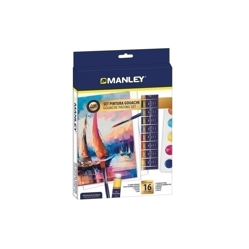 MGH00100-TEMPERA GOUACHE MANLEY SET DE 16 precio por 1 unidades