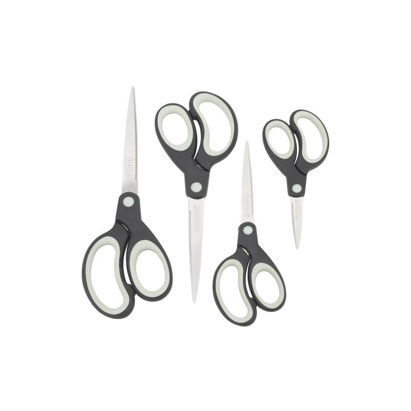 1574-TIJERAS RAPESCO MANGO SUAVE P/4 NEGRO precio por 1 unidades