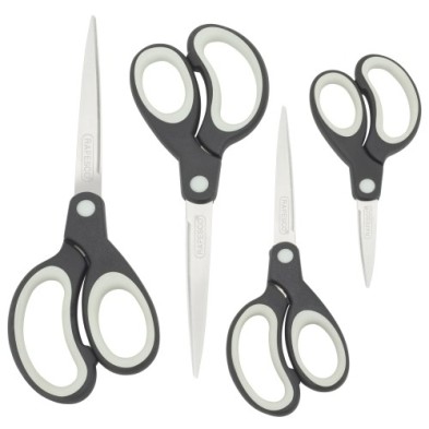 1574-TIJERAS RAPESCO MANGO SUAVE P/4 NEGRO precio por 1 unidades