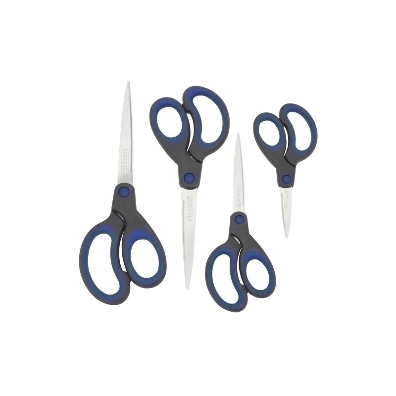 1578-TIJERAS RAPESCO MANGO SUAVE P/4 AZUL precio por 1 unidades