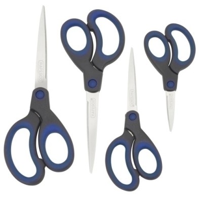 1578-TIJERAS RAPESCO MANGO SUAVE P/4 AZUL precio por 1 unidades
