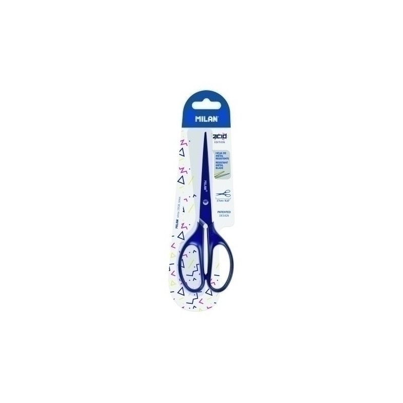 BWM10425B-TIJERAS MILAN 17 cm. ACID AZUL precio por 1 unidades