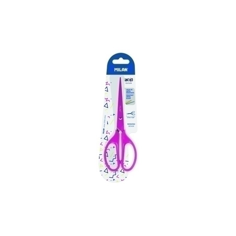 BWM10425P-TIJERAS MILAN 17 cm. ACID ROSA precio por 1 unidades