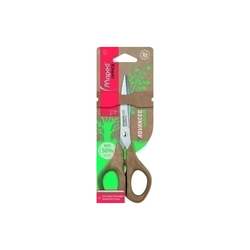 496111-TIJERAS MAPED ADV. WOOD 17cm SIMETRICA precio por 24 unidades