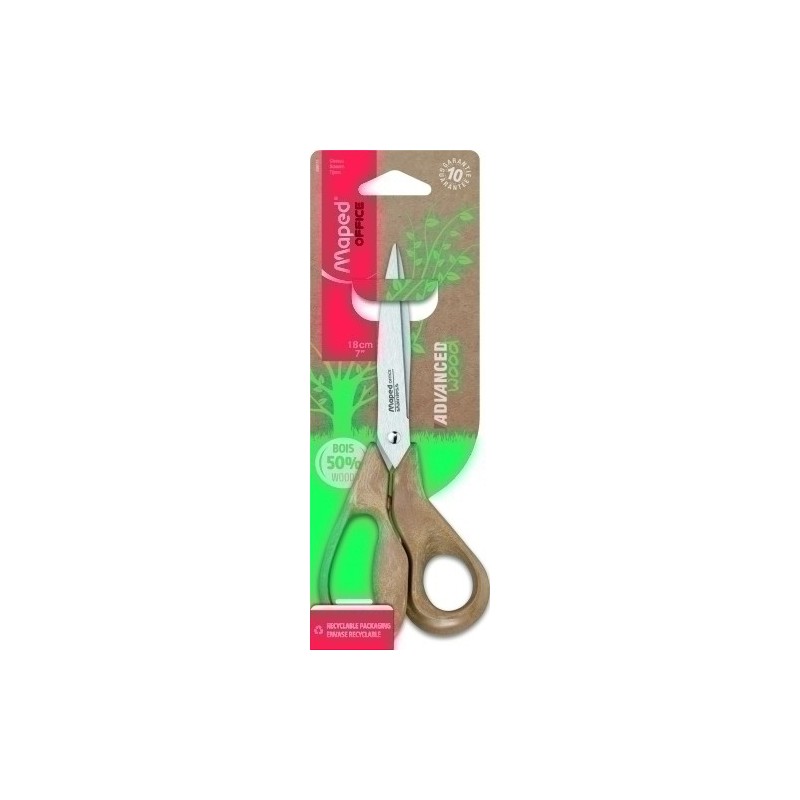 498111-TIJERAS MAPED ADV. WOOD 18cm ASIMETRICA precio por 24 unidades