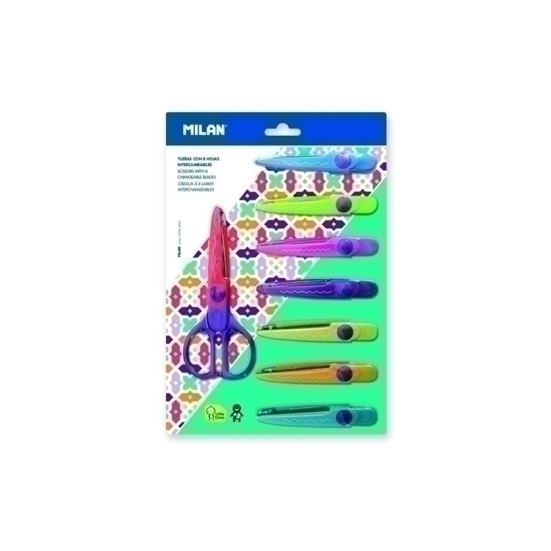 14930908-TIJERA INFANTIL MILAN ZIG-ZAG 8 HOJAS precio por 1 unidades