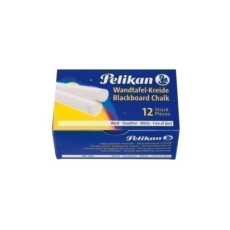 701359-TIZAS BLANCAS PELIKAN ESTUCHE DE 12 precio por 1 unidades