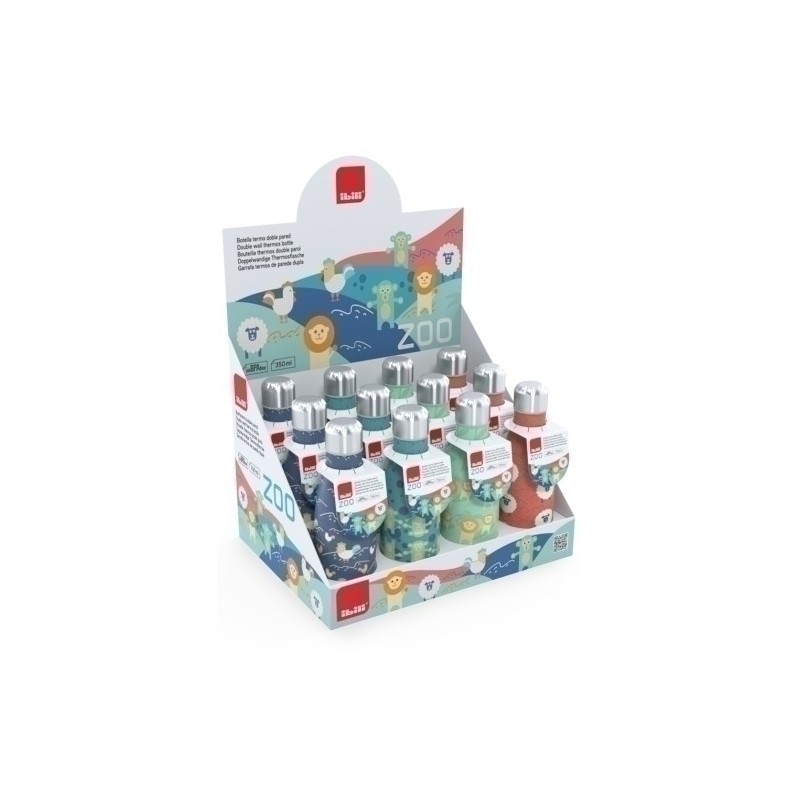 758435II-BOTELLA TERMO ACERO INOX 350ml ZOO E.12 precio por 1 unidades