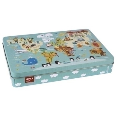14550-PUZZLE EDUCATIVO APLI KIDS MAPA MUNDI precio por 1 unidades