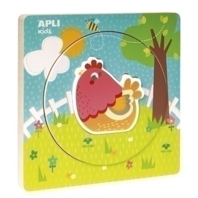17558-PUZZLE EDUCATIVO APLI CAPAS GALLINA precio por 1 unidades