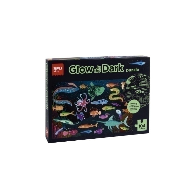 18455-PUZZLE EDUCATIVO APLI FLUORESC.OCEANO precio por 1 unidades
