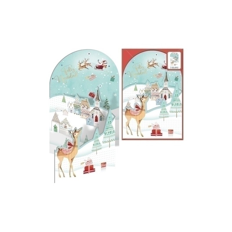 70234-CHRISTMAS DOHE 115x170 ALDEA NAVIDEÑA precio por 6 unidades