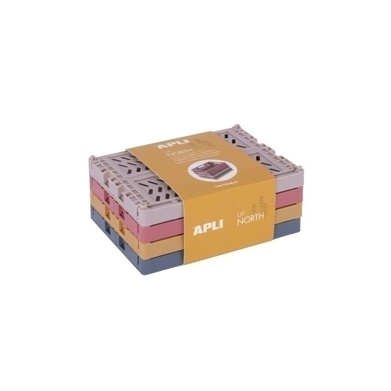 19554-CAJA ALMACENAMIENTO APLI PACK 4 SURT. precio por 1 unidades