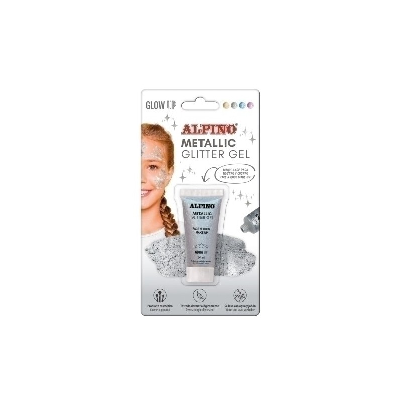 DL000601-MAQUILL.ALPINO GLITTER MET. PLATA B/1 precio por 1 unidades