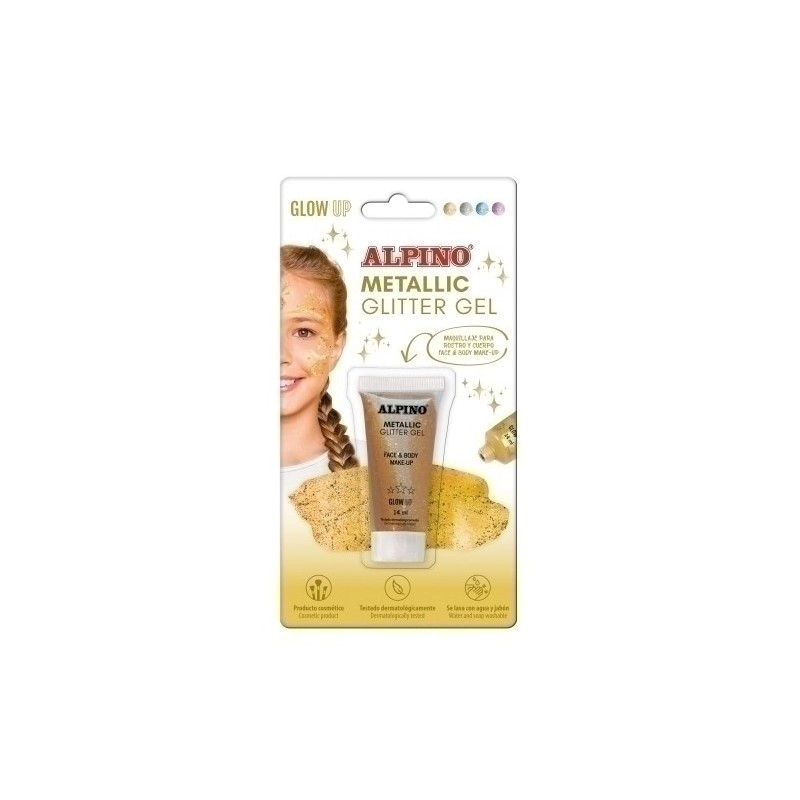 DL000602-MAQUILL.ALPINO GLITTER MET. ORO B/1 precio por 1 unidades