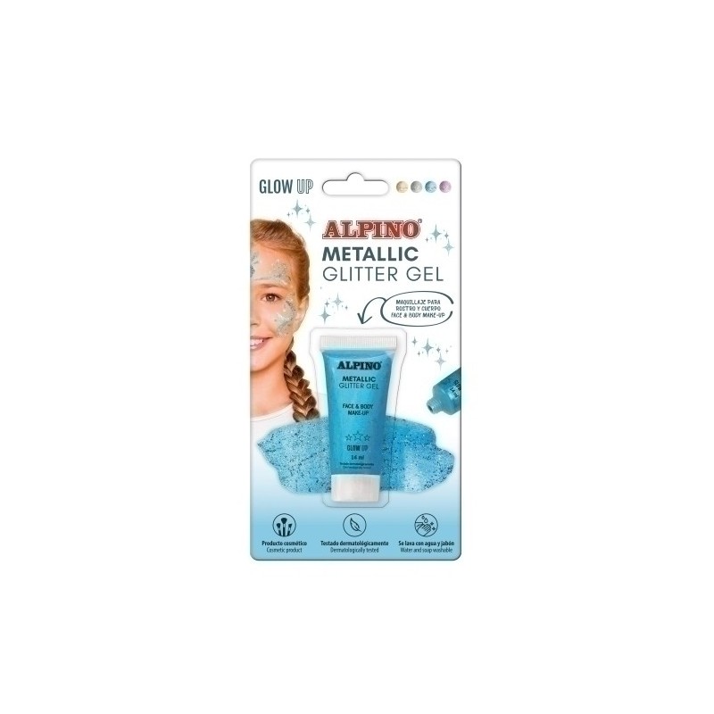 DL000603-MAQUILL.ALPINO GLITTER MET. AZUL B/1 precio por 1 unidades