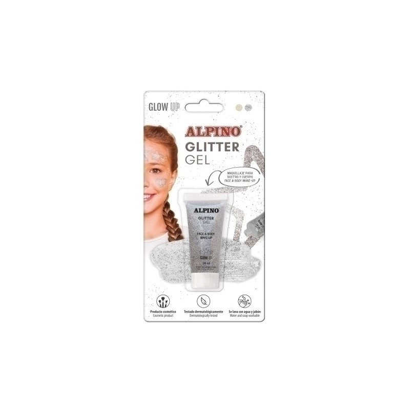 DL000605-MAQUILL.ALPINO GLITTER MET. PLATA B/1 precio por 1 unidades