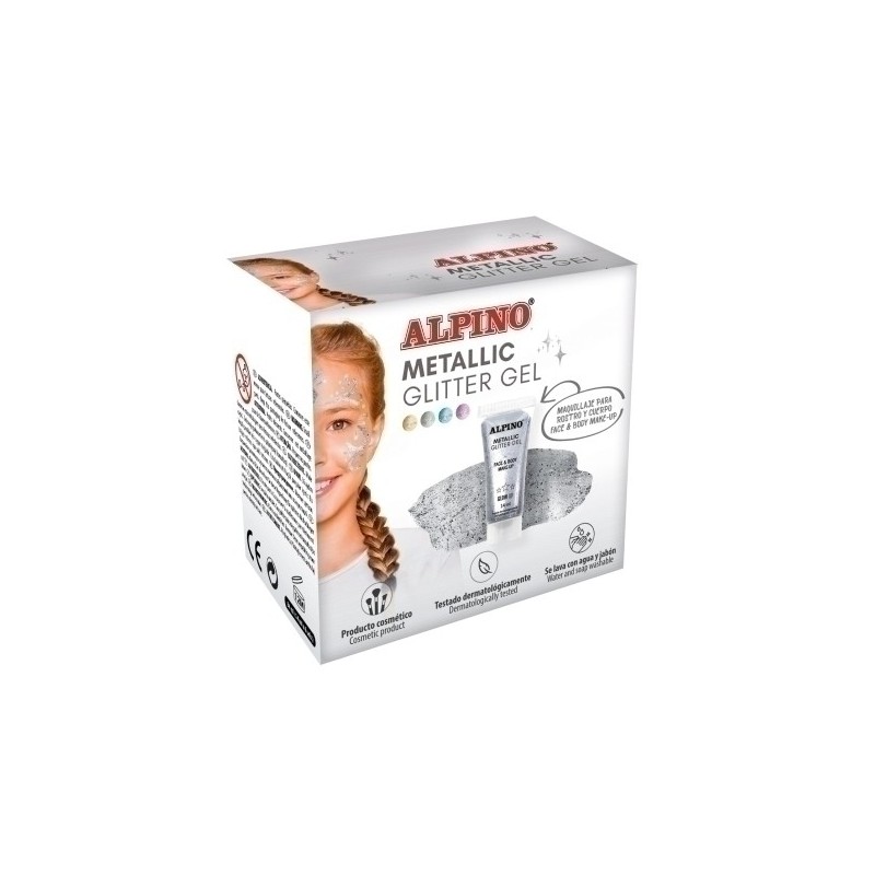 DL000611-MAQUILL.ALPINO GLITTER MET. PLATA E/6 precio por 12 unidades