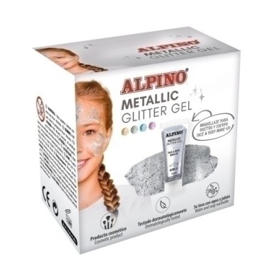 DL000611-MAQUILL.ALPINO GLITTER MET. PLATA E/6 precio por 12 unidades