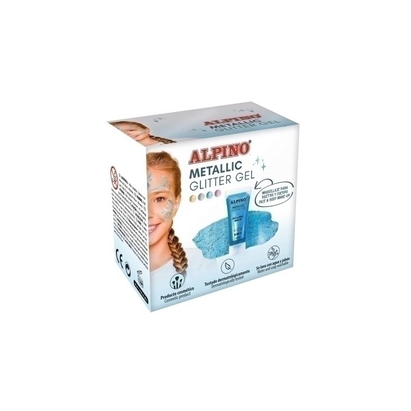 DL000613-MAQUILL.ALPINO GLITTER MET. AZUL E/6 precio por 12 unidades