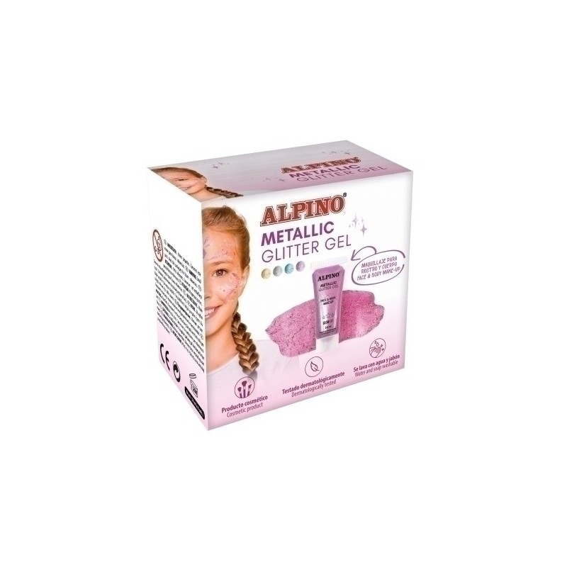 DL000614-MAQUILL.ALPINO GLITTER MET. ROSA E/6 precio por 12 unidades