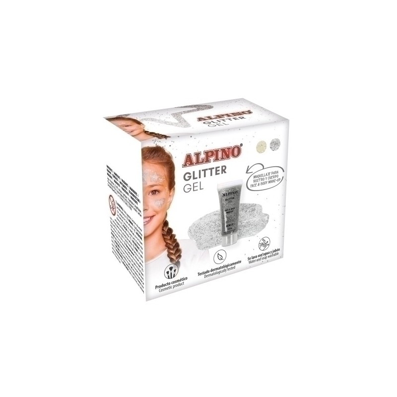 DL000615-MAQUILL.ALPINO GLITTER MET. PLATA E/6 precio por 12 unidades