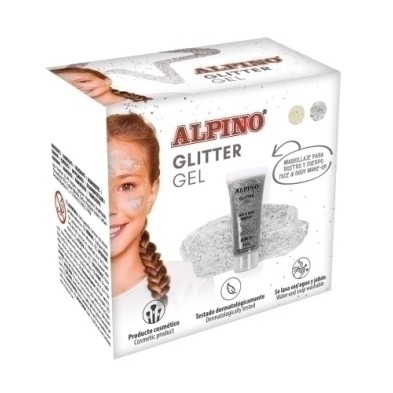 DL000615-MAQUILL.ALPINO GLITTER MET. PLATA E/6 precio por 12 unidades