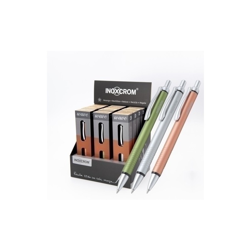 42101003-BOLIGRAFO INOXCROM WAVE EXP.12 precio por 1 unidades