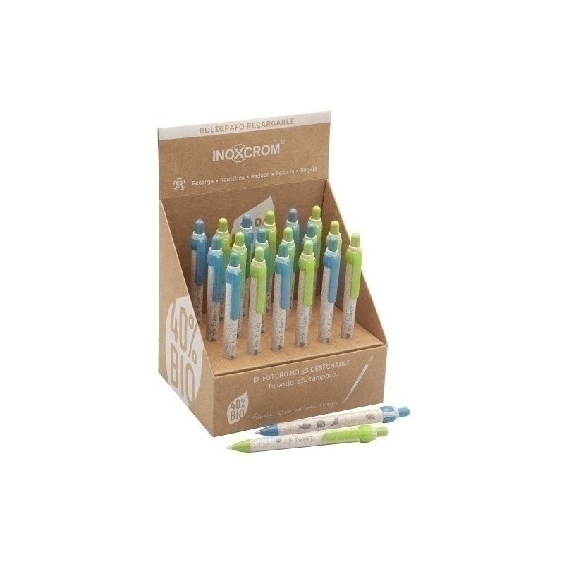 42101014-BOLIGRAFO INOXCROM ROCKER BIO EXP.18 precio por 1 unidades