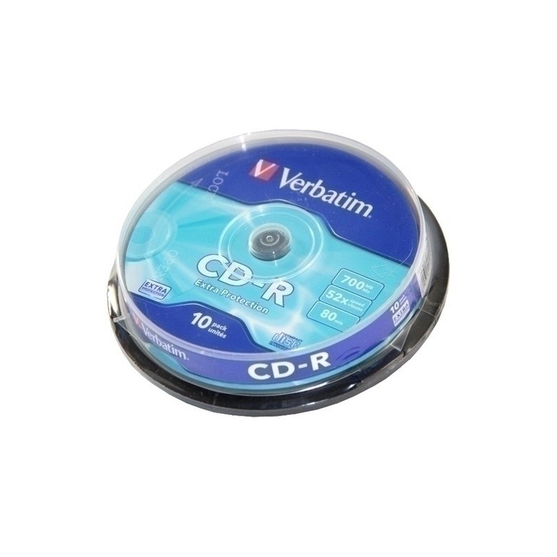 43437-CD-ROM VERBATIM 700MB 52x SPINDLE 10 precio por 1 unidades