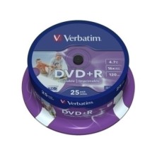 43500-DVD +R VERBATIM 4.7GB 16x SPINDLE 25 precio por 1 unidades