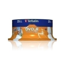 43538-DVD -R VERBATIM 4.7GB 16x SPINDLE 25 precio por 1 unidades