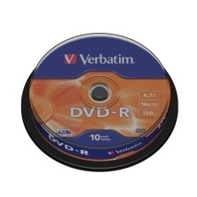 43523-DVD -R VERBATIM 4.7GB 16x SPINDLE 10 precio por 1 unidades