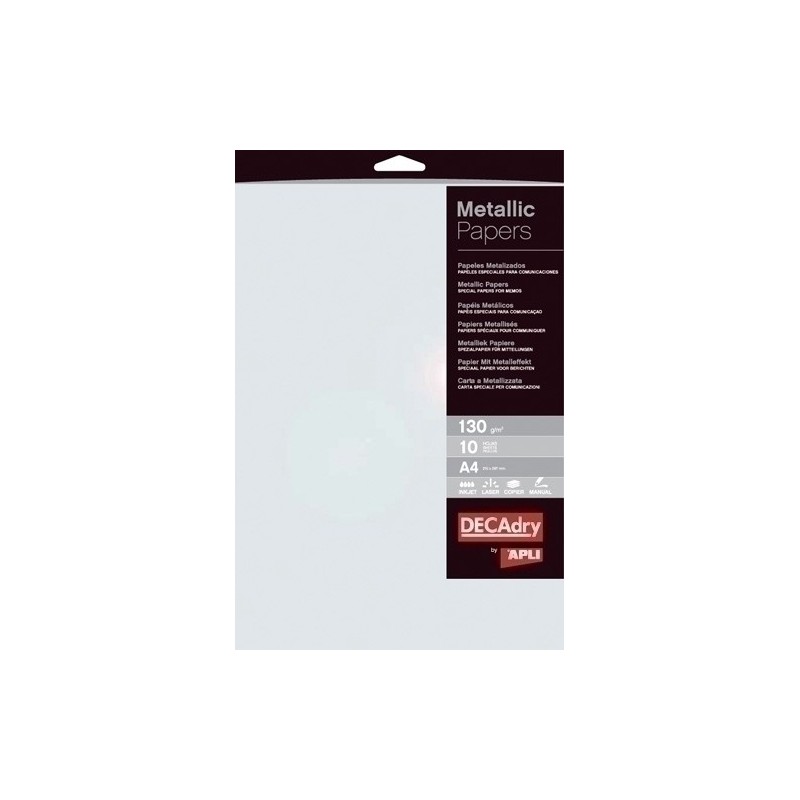 11974-PAPEL METALIZAD.A4 APLI 130g 10h PERLA precio por 1 unidades