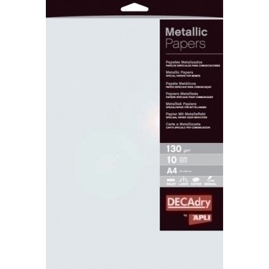 11974-PAPEL METALIZAD.A4 APLI 130g 10h PERLA precio por 1 unidades