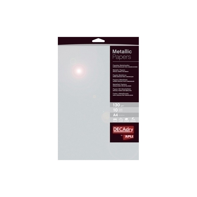 12000-PAPEL METALIZAD.A4 APLI 130g 10h PLATA precio por 1 unidades