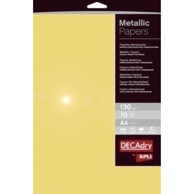 11999-PAPEL METALIZAD.A4 APLI 130g 10h ORO precio por 1 unidades