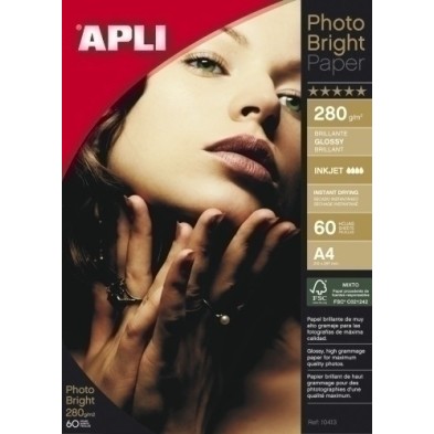 10413-P.INKJET APLI FOTO A4 280g 60h BRIGHT PR precio por 1 unidades