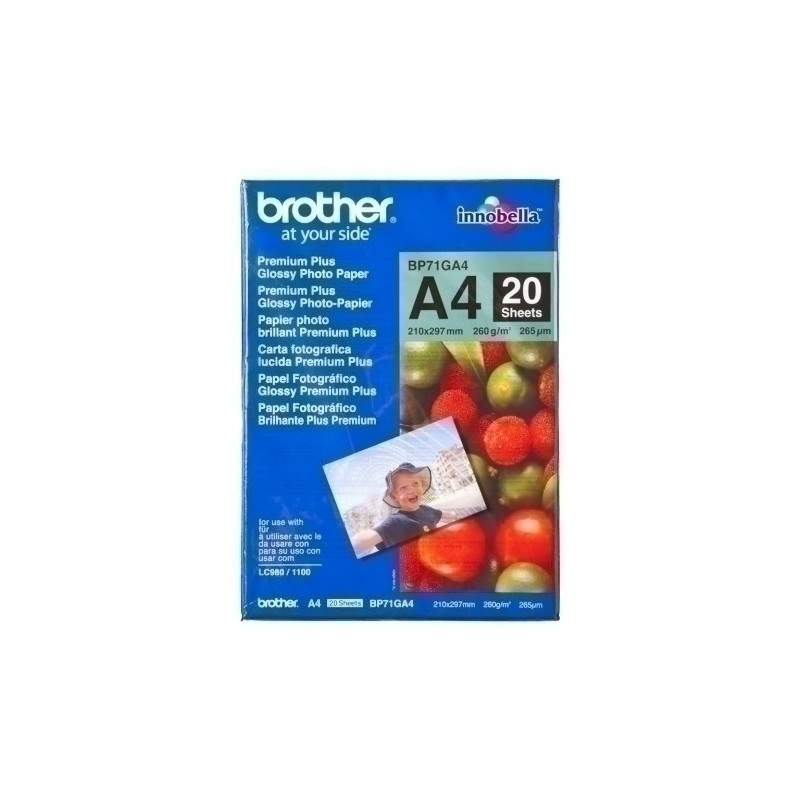 BP71GA4-P.INKJET BROTHER FOTO A4 260g 20h GLOSSY precio por 1 unidades